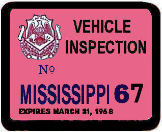 (image for) 1967 Mississippi inspection sticker